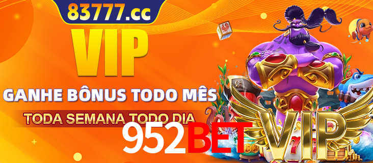 Banner promocional do 952BET oferecendo 100% de recompensas adicionais contínuas para quem fizer o login diário (Daily sign-in), com um mascote de coelho.