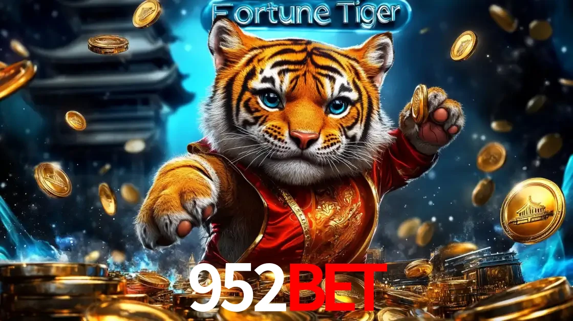 Imagem promocional do jogo de slot Fortune Tiger, com um tigre majestoso em traje tradicional cercado por uma fortuna em moedas de ouro, disponível agora no cassino 952BET.